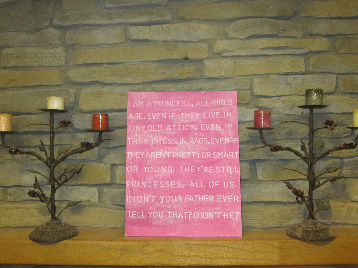 Princess Quote Sign - Pink