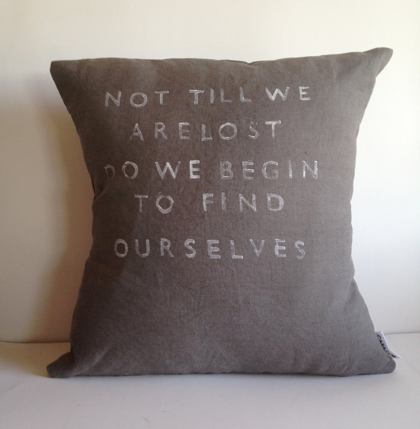 Inspirational Quote Pillow - Handmade Natural Linen Pillow Cover