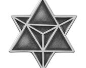 Star Tetrahedron Pin - (Antique Silver)