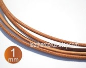 11 yards / 10 meters round 1 mm, natural leather cord, natur, unpaint cow leather cords