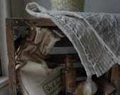 Set of 5 Tea Towels From Striped Linen. Ready to ship