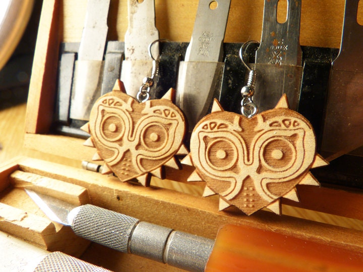 Majora's Mask Wooden Earrings