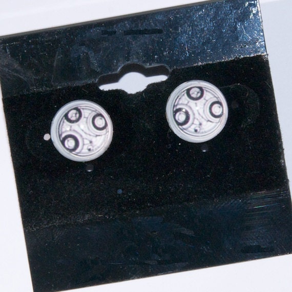 Doctor Who Earrings Time Lord Jewelry, Dr Who Glass Dome Silver Earrings, Time Lord, Gift wrapped Handmade TARDIS Box Science Fiction