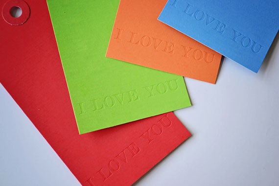 Letterpress I Love You Gift Tags
