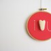 I Love You Embroidery Hoop Wall Hanging in Dark Pink with Felt Heart