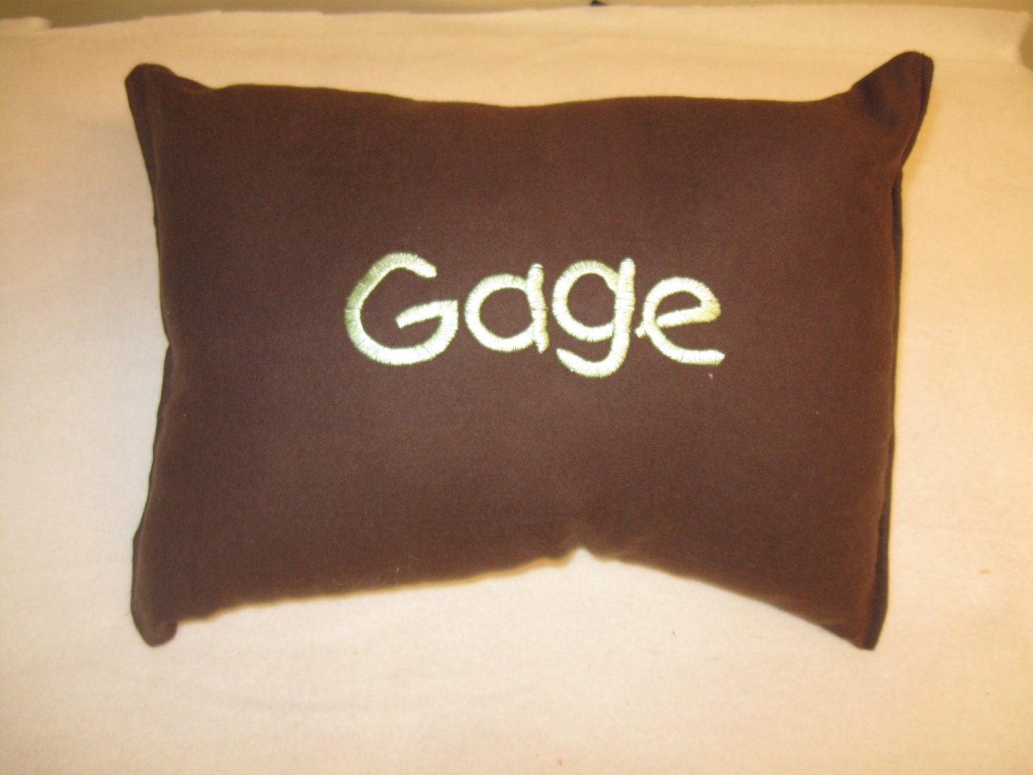 Hand Made Toddler Decor Pillow Personalized 10 x 15 Boys or Girls Solid Color of Choice with name