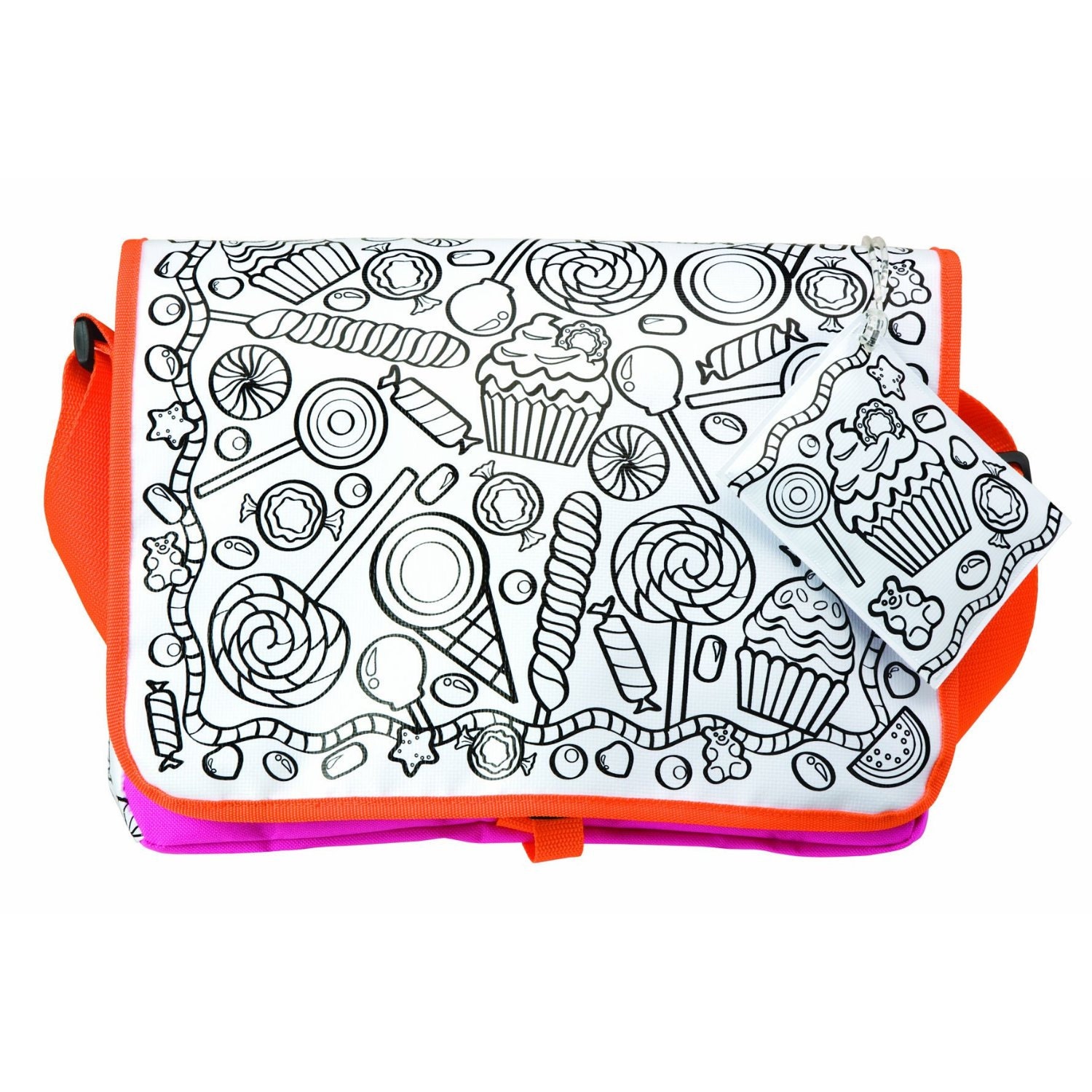 Color a Candy Bag, Back to School Messenger Bag with 6 Permanent Markers, Ages 7-12