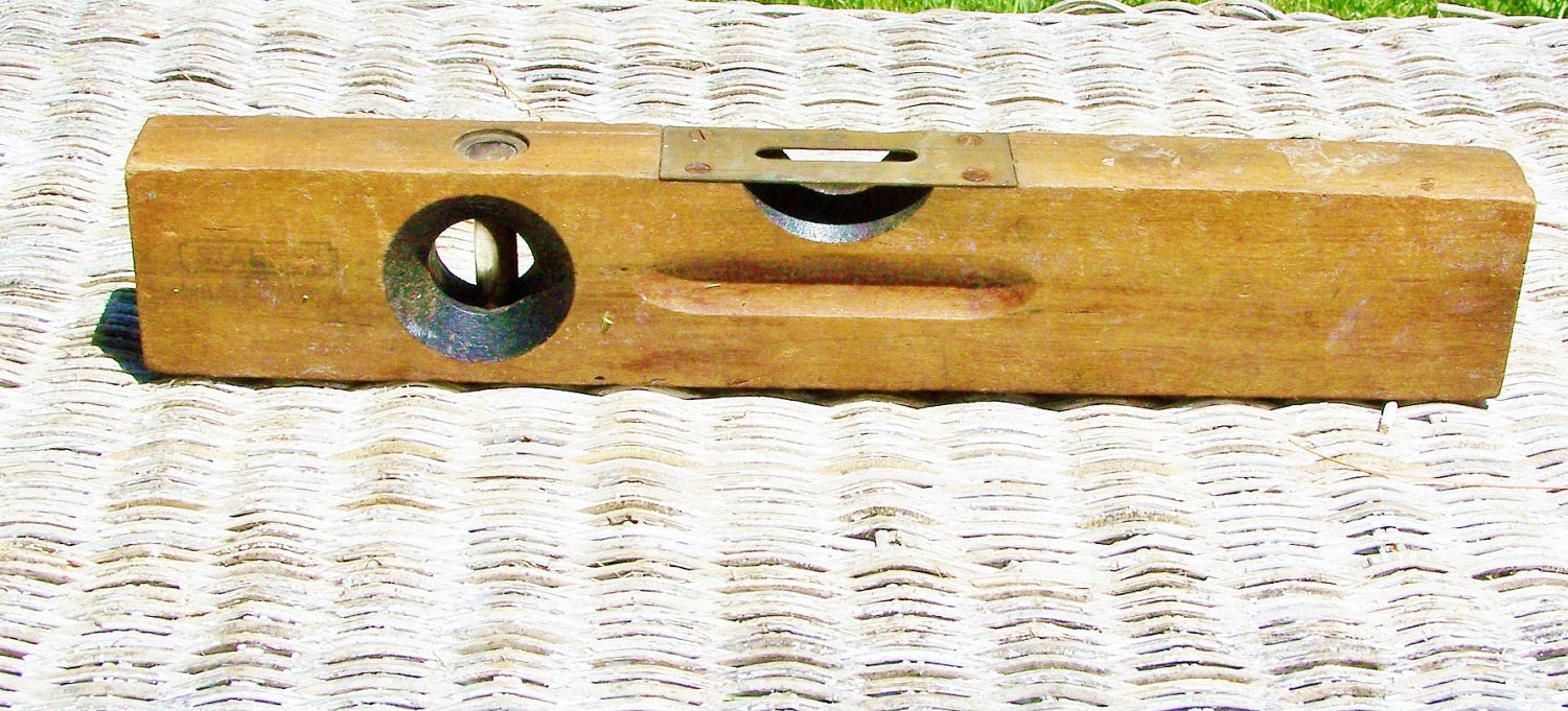 Wooden Level, Vintage Stanley Cherry wood 14" No 104 level, woodworking level, small level, stanley no 104 level, circa 1900