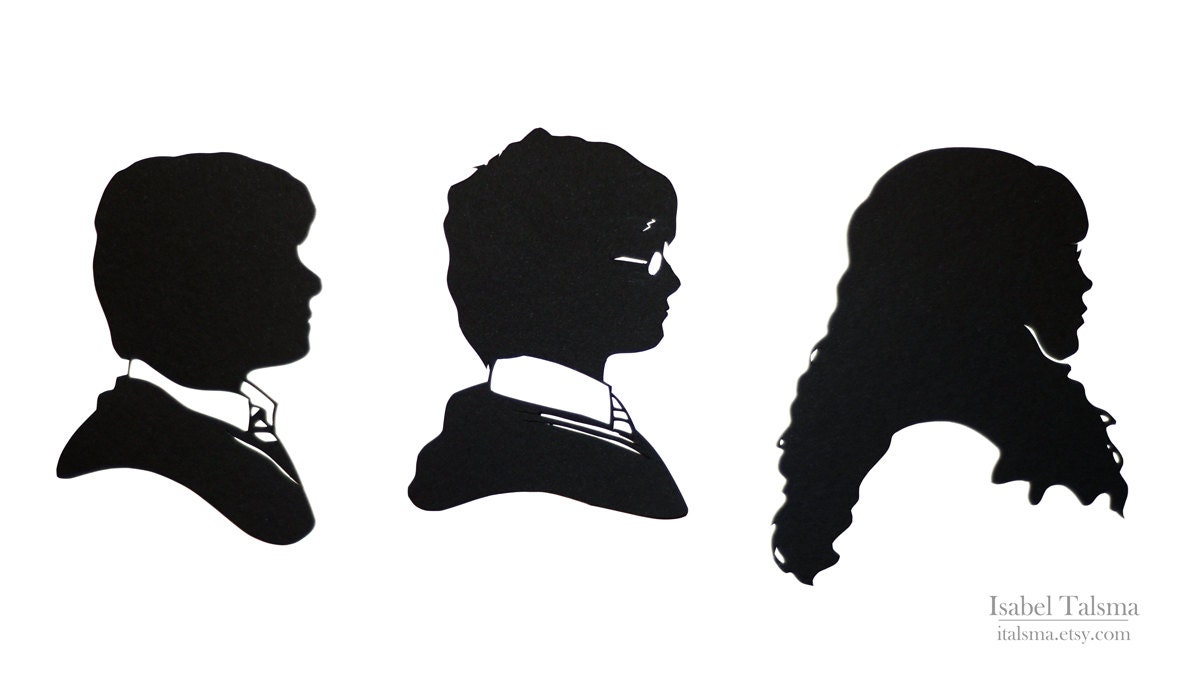 The Golden Trio Year 2 Harry Potter Paper Silhouettes