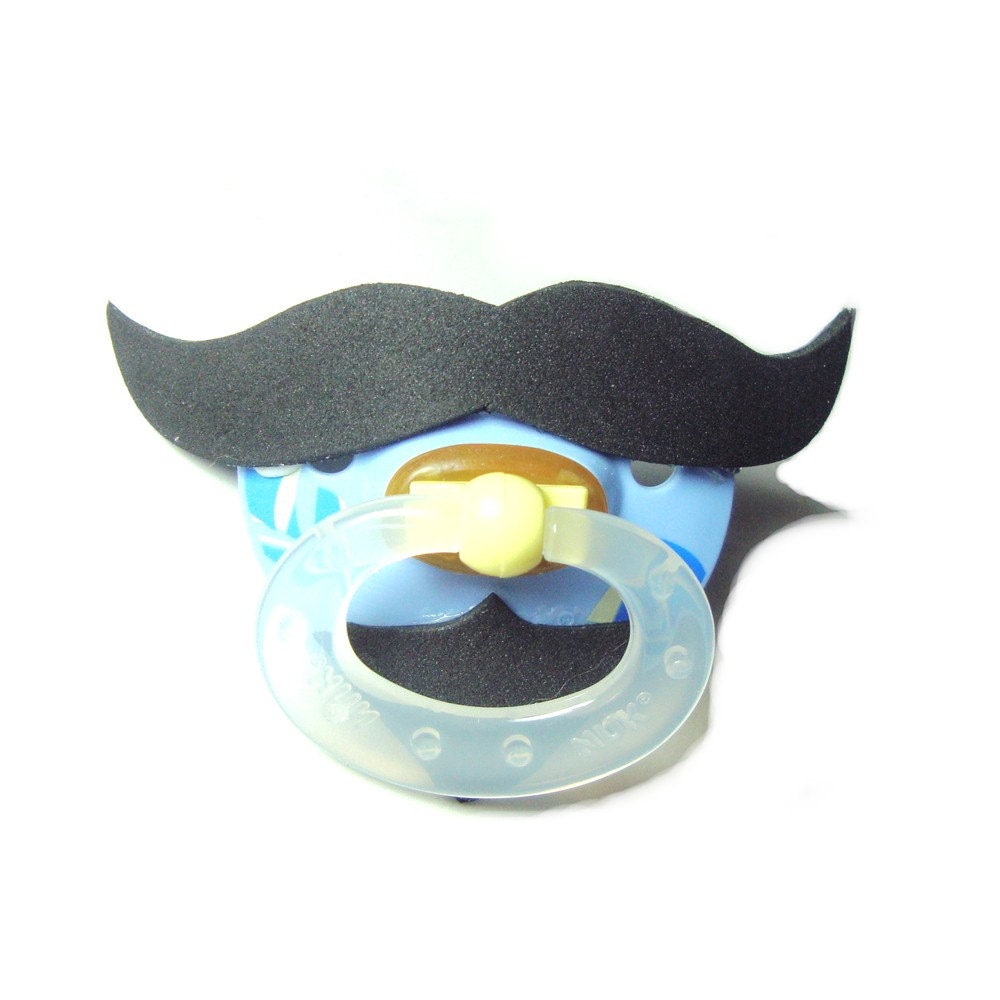 Black Mustache and beard pacifier 0 to 6
