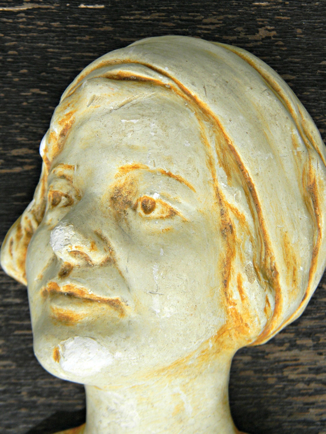 Plaster Bust Wall Hanging From the 1930s