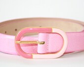 Carlisle Belt - Pink Leather with Pink and Ivory Buckle - Ladies Size Small Medium S/M