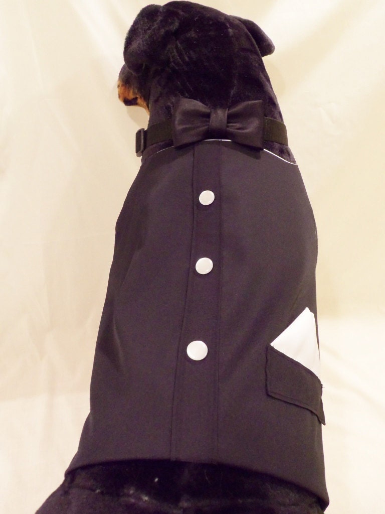 RockinDogs Custom Large Dog Tuxedo Vest and Bow Tie Collar Set. Match your wedding colors
