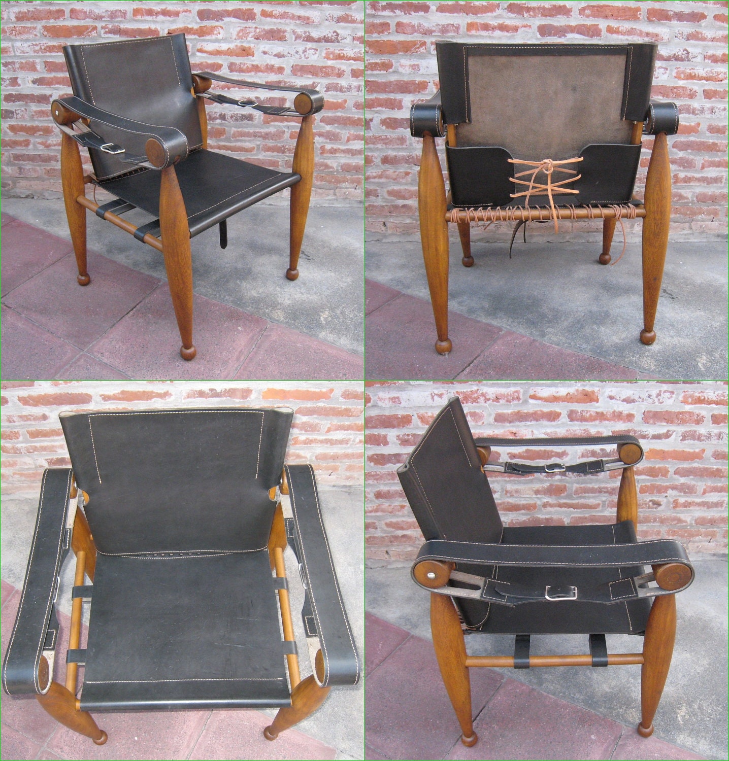 Amancio Williams Chair: Safari Camp Handmade Chair in Leather and Wood