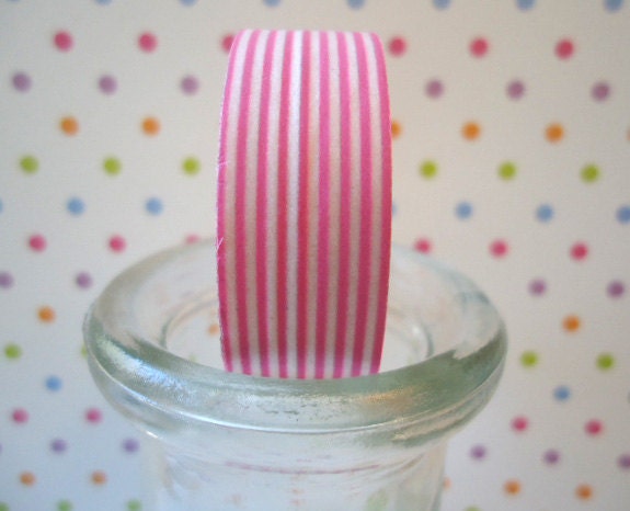 Japanese Washi Tape - Pink Decorative Paper Tape - Pink Thin Striped Tape