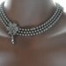 Bridal Pearl Necklace,Bridal Rhinestone Necklace,Wedding Pearl Necklace,Silver,Vintage Style Necklace,Beaded,Statement Necklace