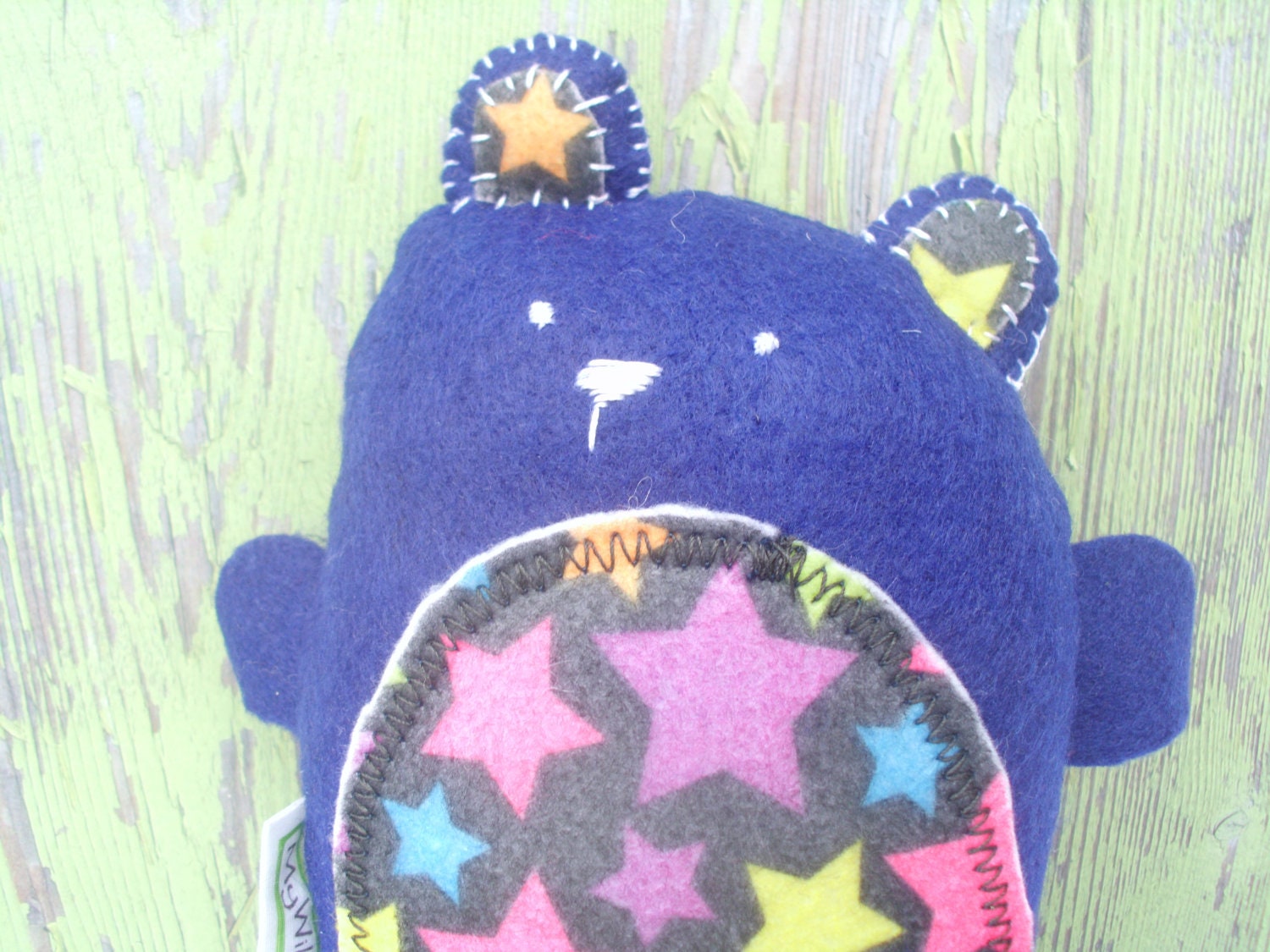 Blue Bear with Stars Artist Bear Plush Plushie Soft Animal Softie Stuffed Animal Ooak