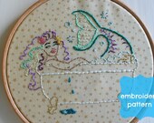 Mermaids embroidery pattern set
