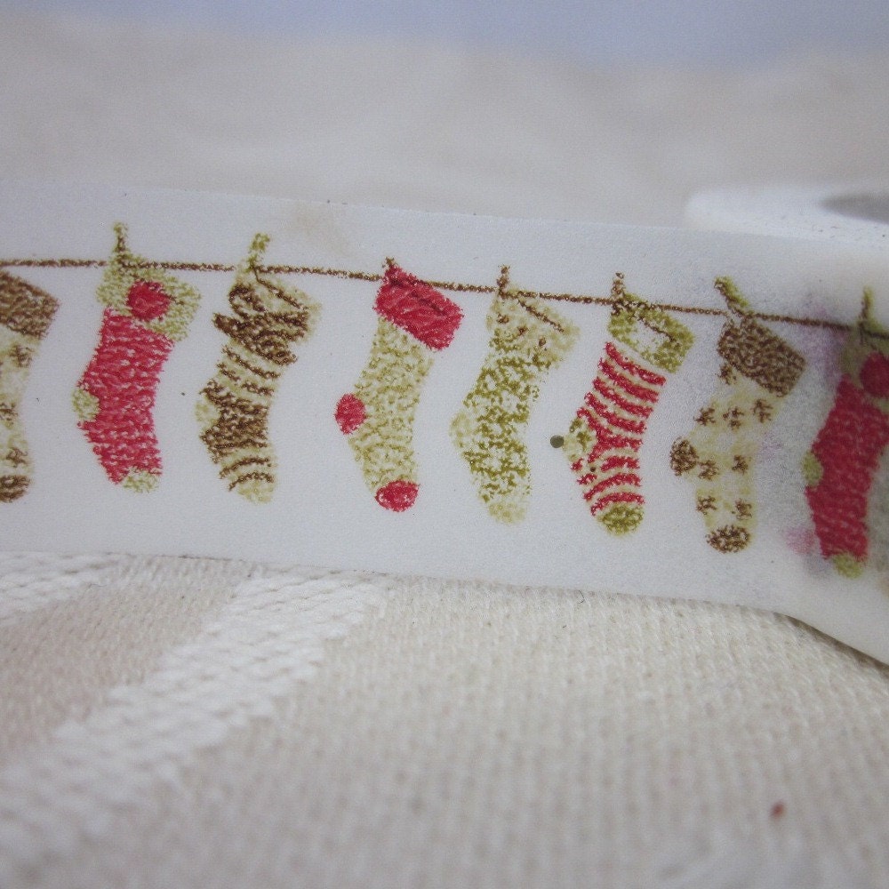 Red Gold Christmas Stocking Washi Tape