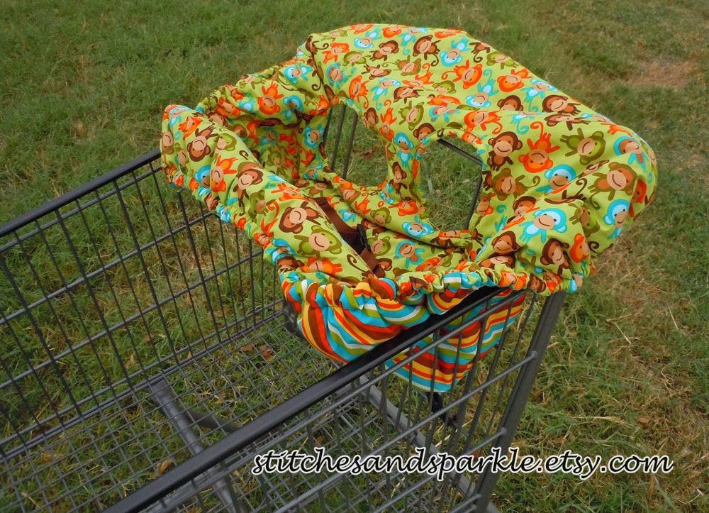 Adorable Smiling Monkeys Shopping Cart Cover for Babies & Children
