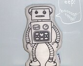 Robert Robert : Colouring in Toy - Screen Printed Softie / Cushion - 2LittleFlowers