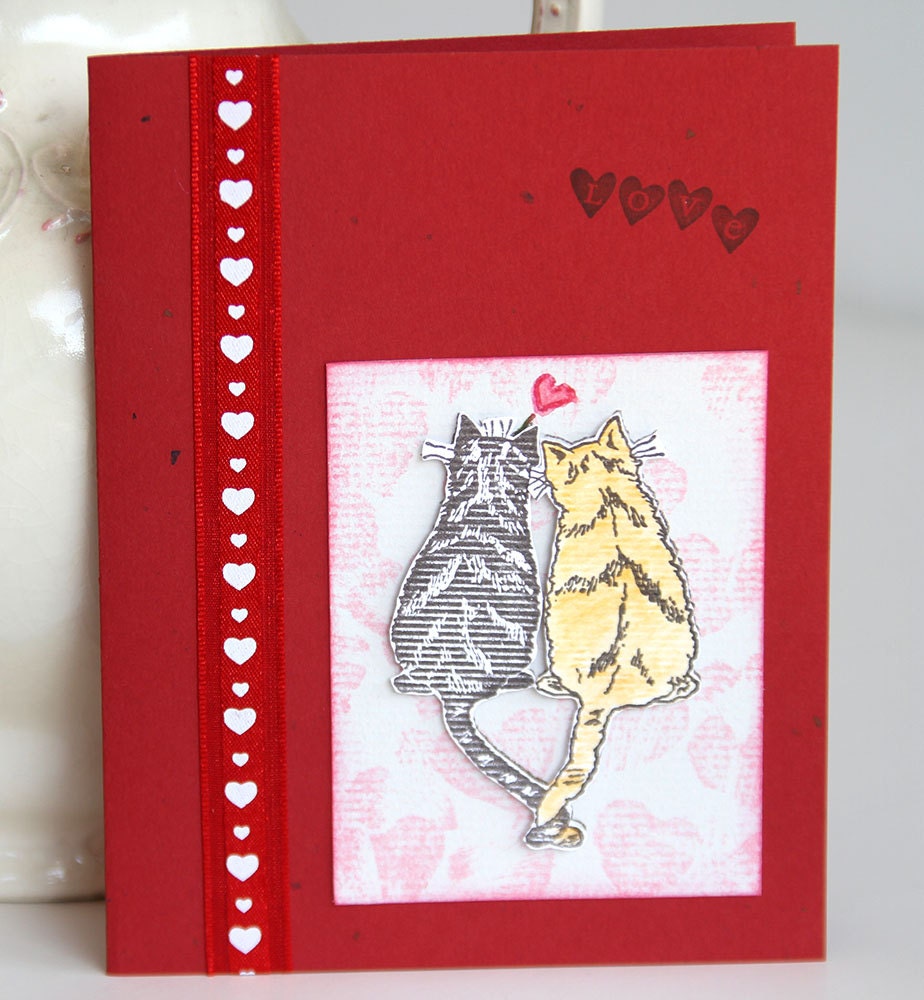 Cats and Love Greeting Card Wedding Anniversary Valentine