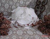 3 Chic Vintage Linen & Crocheted Edge Round Dollies French Country Cottage