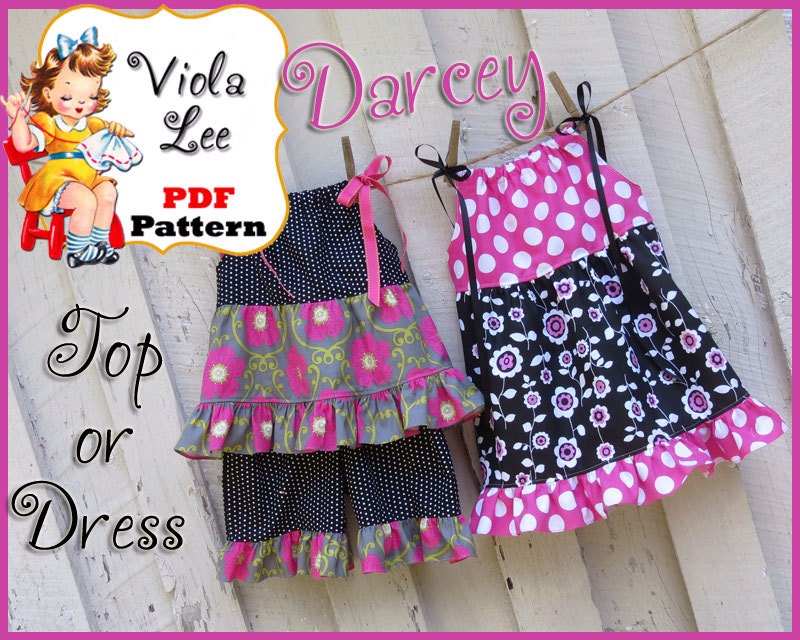 Darcey...Girl's Ruffled Pillowcase Dress & Pillowcase Top Pattern. PDF Pattern. INSTANT DOWNLOAD. Girl's Dress Pattern. Toddler Pattern
