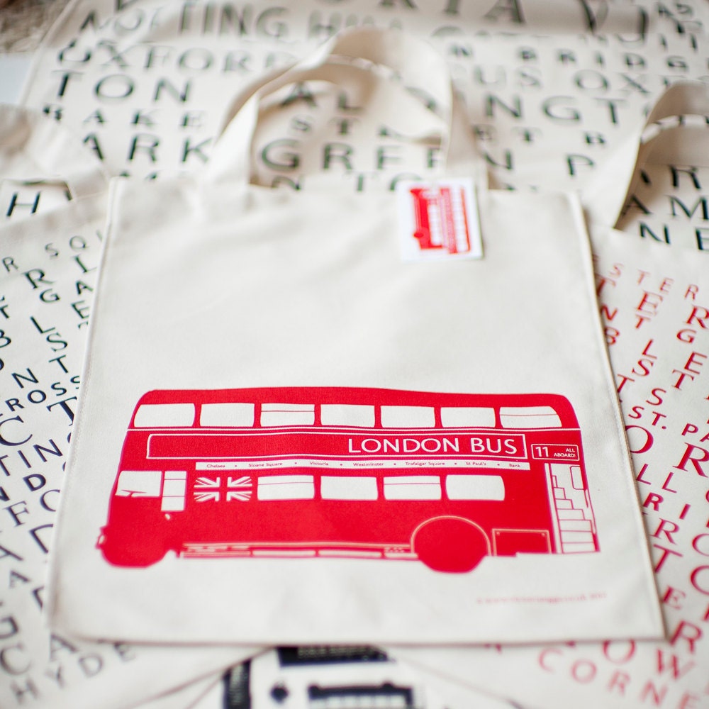 London Bus Canvas Tote Bag