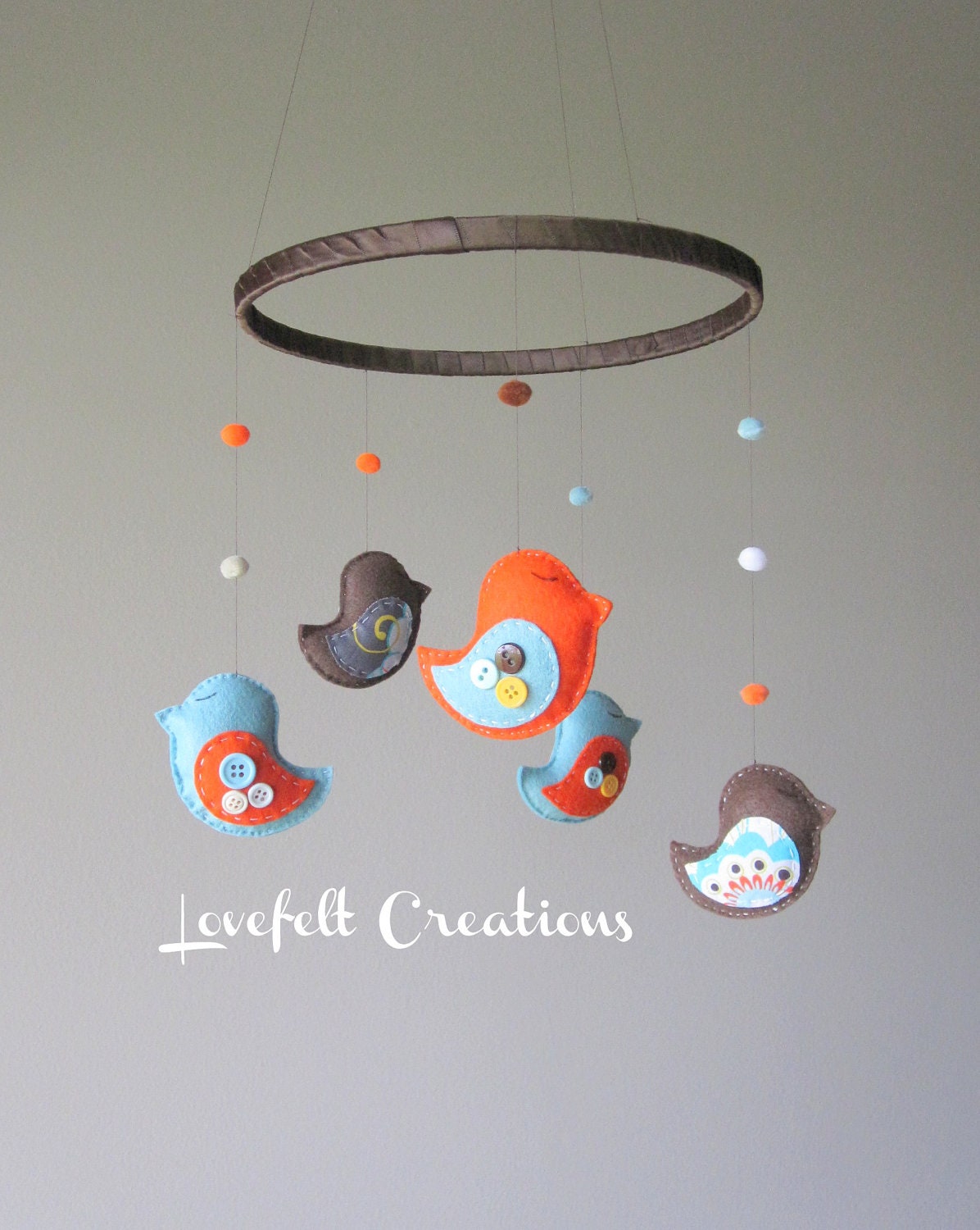 Baby Mobile - Custom Baby Mobile - Baby Mobile Birds - Bird Mobile - Baby Boy Mobile - Pick your colors :)