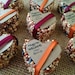 150 petite bird seed hearts with personalized tag, birdseed wedding favor, love birds