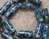 Handmade Paper Beads- Number 1 Top Seller Peacock Love Tube Style Beads
