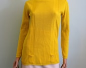 1960s Sweater // CANARY YELLOW // LeRoy Knitwear // S/M
