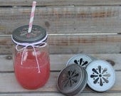 Daisy Cut Mason Jar Lids- 6 Pewter Lids Il_170x135