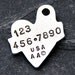 Pet Tag Dog Tag ID Collar Tags Custom Hand Stamped Heart with Crystal Jewel