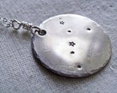 Cancer Zodiac Constellation Necklace, Sterling silver chain