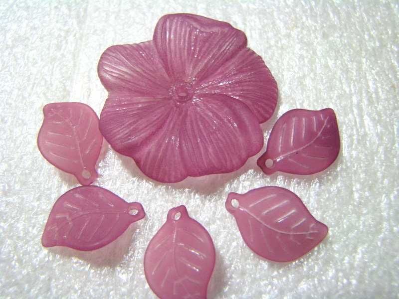FINAL CLEARANCE Lucite Textured Mauve Assortment bead destash