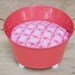 10 DOLLARS OFF - Industrial Style Cat Bed with Soft Pillow and Handmade Legs - Coral Red Metal Tub With White and Coral Red Pillow