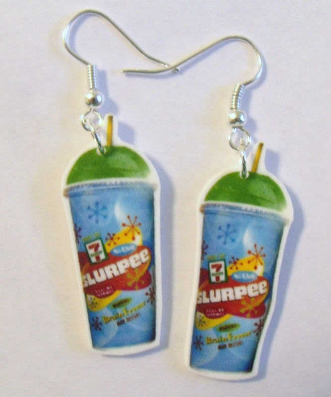 Seven Eleven Slurpee Frozen Drink Earrings 7 11