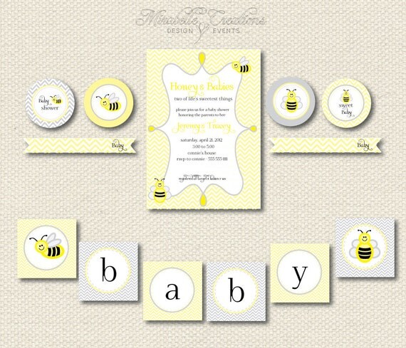 PRINTABLE PARTY COLLECTION -- Sweet Bee Collection -- Mirabelle Creations Il_570xn