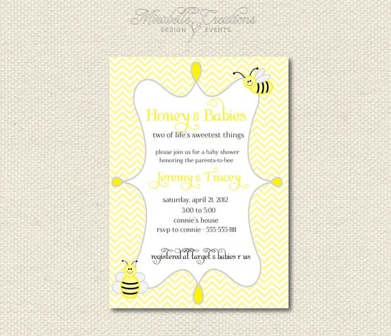 PRINTABLE CUSTOMIZABLE INVITATIONS -- Sweet Bee Collection -- Mirabelle Creations Il_570xn