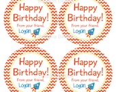 Custom Birthday Gift Tags...Set of 12 Personalized Labels...DIY Birthday Card