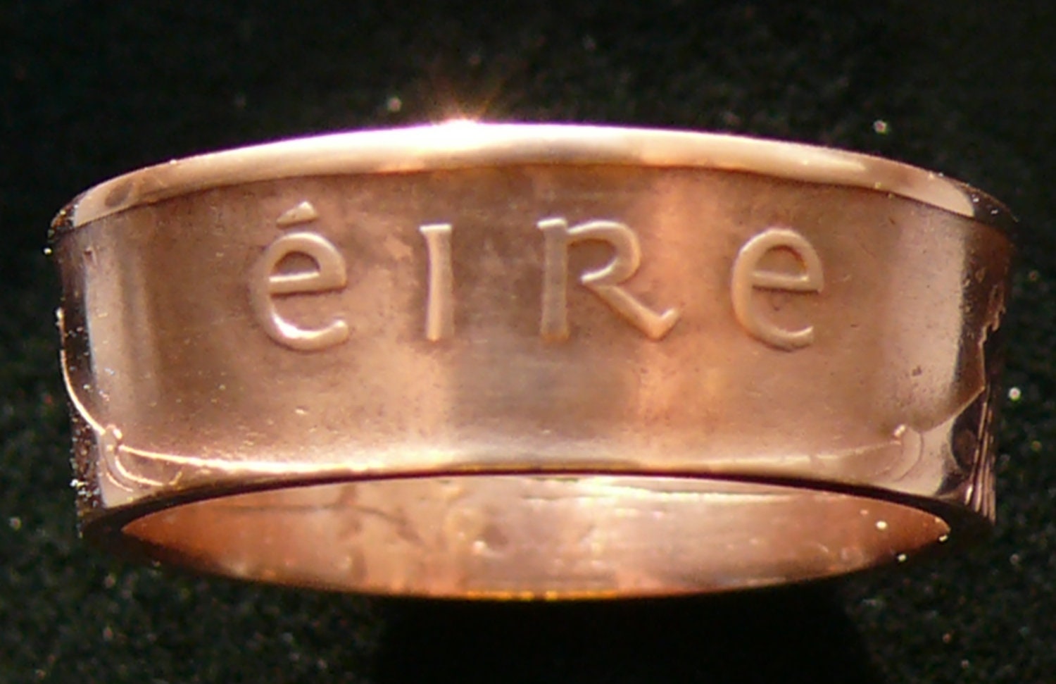 Bronze Coin Ring 1971 Ireland 1 Pingin - Size 4 3/4 and Double Sided