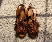 Vintage Brown Woven Sandals Sz. 7-8
