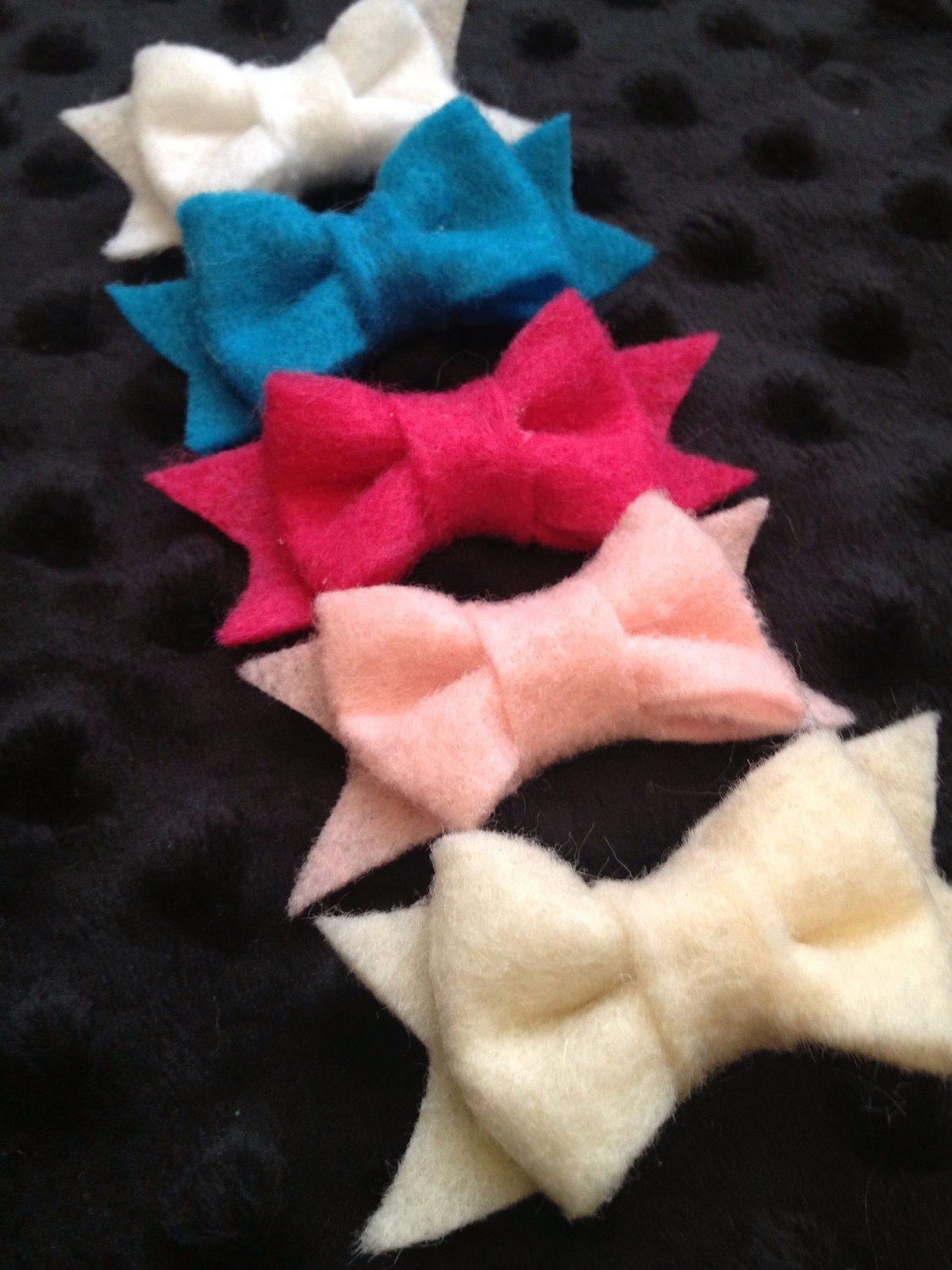 Tiny Felt Bows- Set of 5