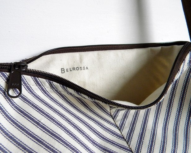 SALE Ticking Stripe Chevron Slouch Cross Body Bag