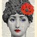 Victorian Lolita Portrait Collage Original Print on an Unframed Upcycled Bookpage