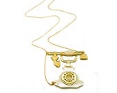 Phone Necklace Telephone Pendant Vintage Phone Necklace - FABcessories