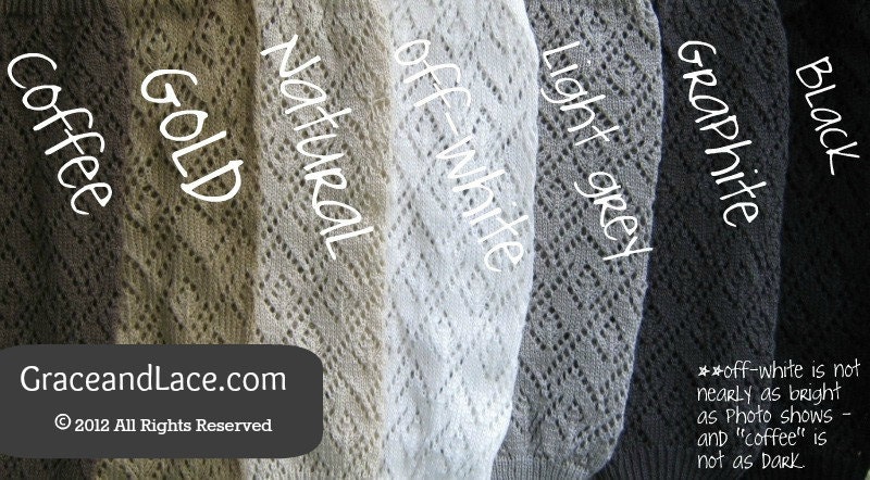 SALE SALE LouLou - Natural: Open-work Leg warmers with Rubbed Bronze Metal Buttons - Legwarmers boot socks (item no. 9-14)