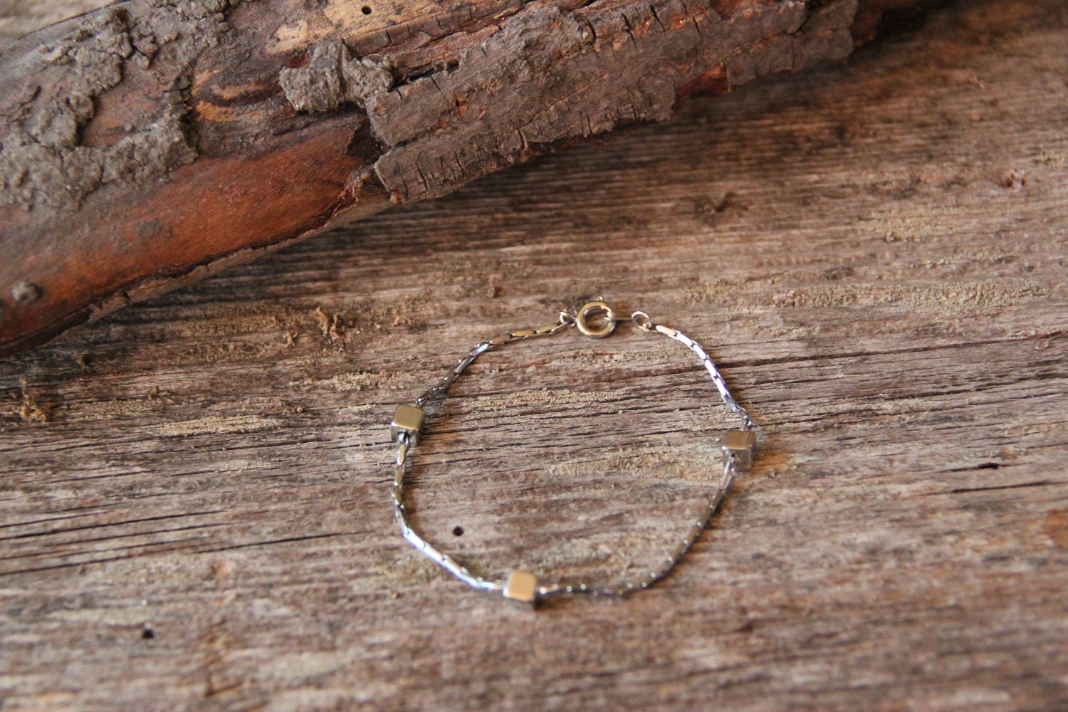 Vintage Silver Block Bracelet